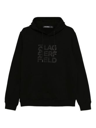 Karl Lagerfeld logo-print hoodie - men - Cotton/Polyester - S - Black