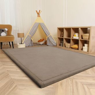 Paco Home Paco Home Alfombra De Habitacion Bebe Infantil Niña Niño De Juego Suave Antideslizante Beige, 200x350 cm