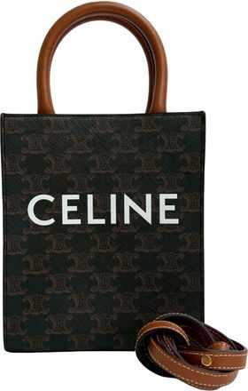 Celine Brown Leather Pvc Handbag Shoulder Bag Tote Bag (Pre-Owned)