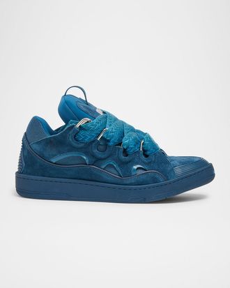 Lanvin Men & apos;s Curb Suede Low-Top Sneakers