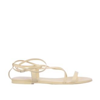 HUGO BOSS Womens Kristin Flat Sandals in Yellow Leather - Size UK 7