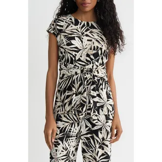 Kasper Dolman Sleeve Top in Black Multi at Nordstrom, Size X-Large P