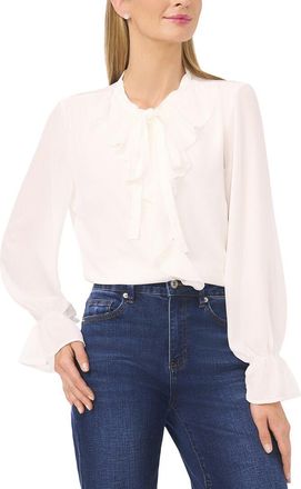 CeCe by Cynthia Steffe Button Down Ruffle Top
