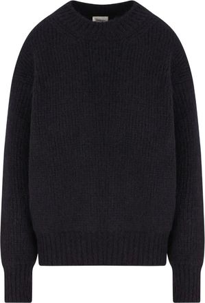 Saint Laurent Geribbelde sweater met ronde hals - Blauw