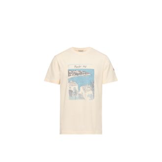 Moncler Moncler Seaside Print Cotton T-shirt, Men, White, Size: 3xl