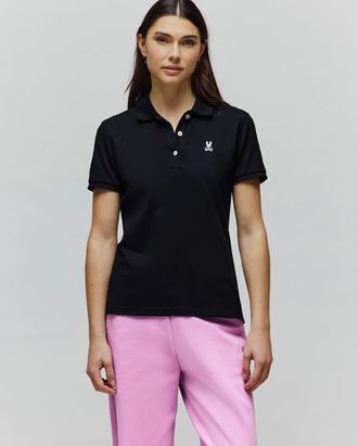 Psycho Bunny WoMens Pique Polo 001 BLACK / XS