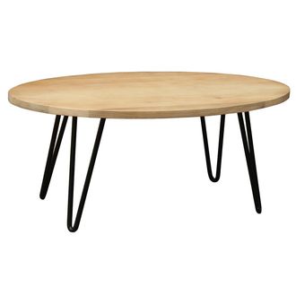 Miliboo Miliboo - Mesa De Centro Oval L100 X P55 Cm En Mango Macizo Vibes