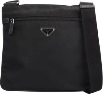 Prada Pre-owned Vintage Nylon Shoulder Bag - Dames - Vintage Schoudertas - Zwart - ONE Size - Nylon - Vintage