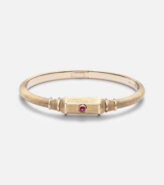 Marie Lichtenberg Baby 18kt gold (750/1000) locket bangle with ruby