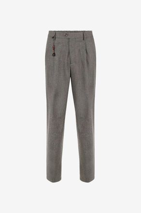 Marco Pescarolo Bundfaltenhose aus Schurwolle und Kaschmir Far Zip