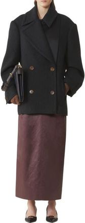 Lanvin Wool Peacoat in Anthracite at Nordstrom, Size 40 Eu