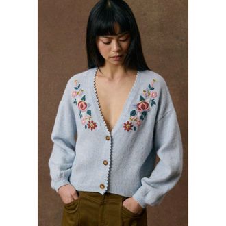 Louise Misha Geborduurd vest met V-hals, LUNAMI