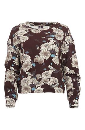 Lords of Harlech Clara Oversized Brushed Knit Sweatshirt in Serious Floral Black at Nordstrom, Size Xx-Large