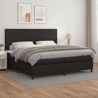 vidaXL Cama Box Spring Con Colch&oacute;n Cuero Sint&eacute;tico Negro 200x200 Cm Vidaxl