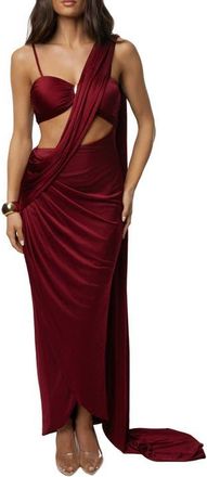 JLUXLABEL Love And Legacy Draped Dress in Burgundy at Nordstrom, Size X-Small