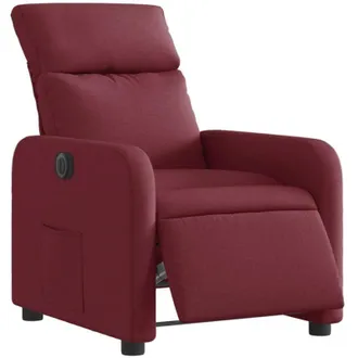 vidaXL Sill&oacute;n Reclinable El&eacute;ctrico Tela Rojo Tinto Vidaxl