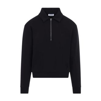 Jil Sander Felpa con mezza zip - - Knitwear - Uomo - Blu - L