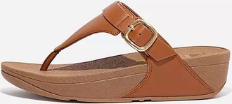 FitFlop Womens Adjustable Leather Toe Post Sandals In Light Tan