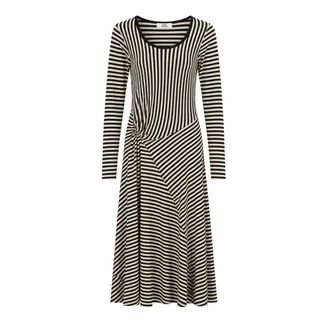 Mads Norgaard Kleedjes, Dames, Zwart, XS, Severa Jurk Streep
