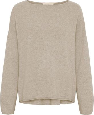 BTF-CPH Rondgebreide trui - Dames - Ronde hals truien - Beige - XL - Wol - Truien & Vesten