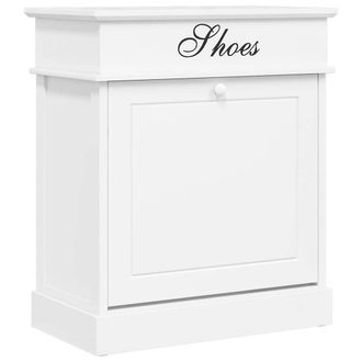 vidaXL Vidaxl - Mueble Zapatero De Madera De Paulownia Blanco 50x28x58 Cm