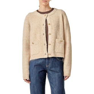 English Factory Textured Cardigan in Tan/White at Nordstrom, Size X-Small