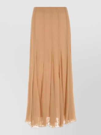 Chlo&eacute; high waist chiffon skirt flared hem