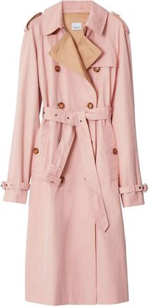 Burberry The Kensington Heritage trench coat - women - Cotton/Cupro - 4 - Pink