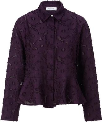 Rich & Royal Blouse met structuur - Dames - Blouses - Paars - S - Polyester - Overhemden