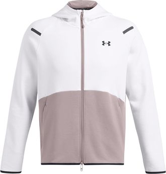 Under Armour Mens Unstoppable Hooded Neck Full Zipper Solid Patterned Sweat Jacket in Tetra Grey - Size Medium