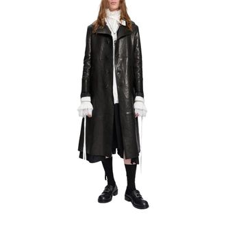 Ann Demeulemeester Abrigo de piel deconstruido Lionel - Jackets - Hombre - Negro - M