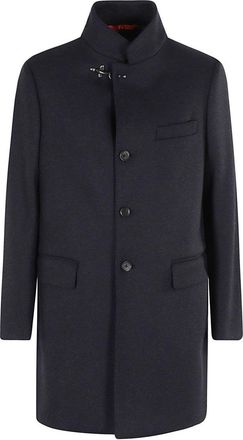 Fay Tailored Blue Wool-Blend Coat
