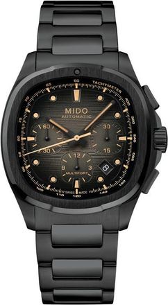 Mido Multifort TV Big Date Automatic Watch, 41.2mm x 42mm in Black at Nordstrom