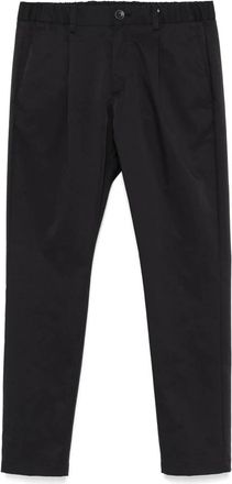 Herno Logo-plaque Tapered Broek - Heren - Slim Fit Broeken - Blauw - S - Katoen - Broeken