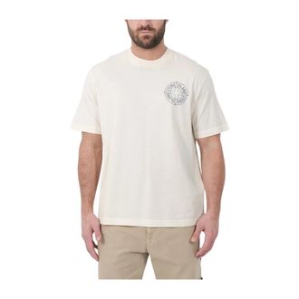 Stone Island Cotton Logo T-Shirt - Heren - T-shirts - Beige - L - Katoen - Tops