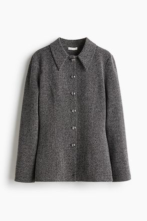 H&M Jacke mit Kragen - Schwarzmeliert