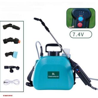 OEM Pulverizador El&eacute;ctrico De 8 Litros, Pulverizador De Jard&iacute;n Potente De 7,4 V Con 4 Boquillas Ajustables, 3 Velocidades, Bater&iacute;a Recargable Y P&eacute;rtiga Te