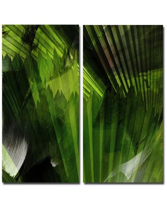 Ready2HangArt Ready2hangart Abstract Palm Leaves 2Pc Wrapped Canvas Wall Art By Tristan Scott