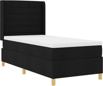vidaXL Cama Tipo Box Spring Con Colch&oacute;n Negro 80 X 200 Cm Tela Vidaxl