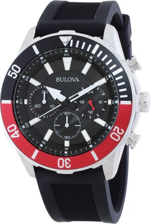Bulova Chronograph Quartz Black Dial Mens Watch 98A258