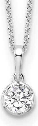 Diamond2Deal 14k White Gold 1/2 Ct Lab Grown Diamond Solitaire Pendant Necklace 18