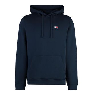Tommy Jeans Hoodies, male, Blue, Size: 2XL Badge Drawstring Hoody