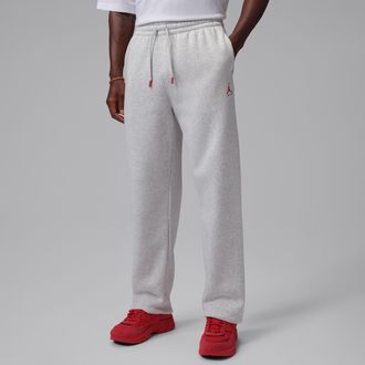 Nike Jordan Mens Jordan Brooklyn Statement Fleece Open-Hem Pants in Grey | IM9203-054