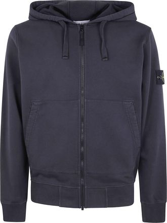 Stone Island Organic Cotton Fleece Garment Dyed Hoodie Sweater