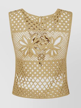 Pinko crochet-knit sleeveless top