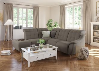 HOME AFFAIRE Ecksofa »Boston L-Form« Kopfteilverstellung an jeder Sitzfläche, wahlweise Relaxfunktion