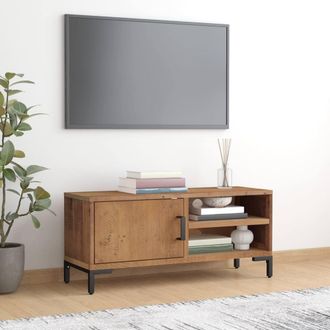 Berkfield Home TV Cabinet Brown 90x30x40 cm Solid Pinewood | Size: 90 x 30 x 40 cm