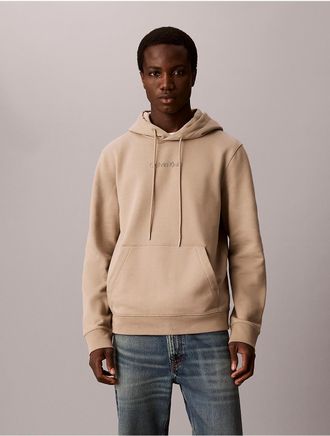 Calvin Klein Mens CK Logo Hoodie - Brown - 2XL