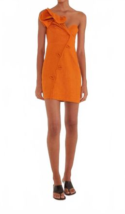 Farm Rio Flower Mini Dress In Orange