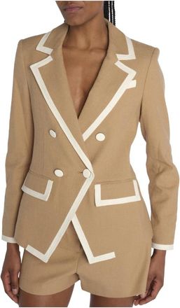 Veronica Beard Edison Blazer - Dames - Blazers - Beige - XS - Katoen - Jassen